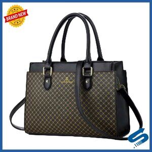 Leather Tote Purse with Adjustable Strap, Multi-Pocket Designer Handbag
